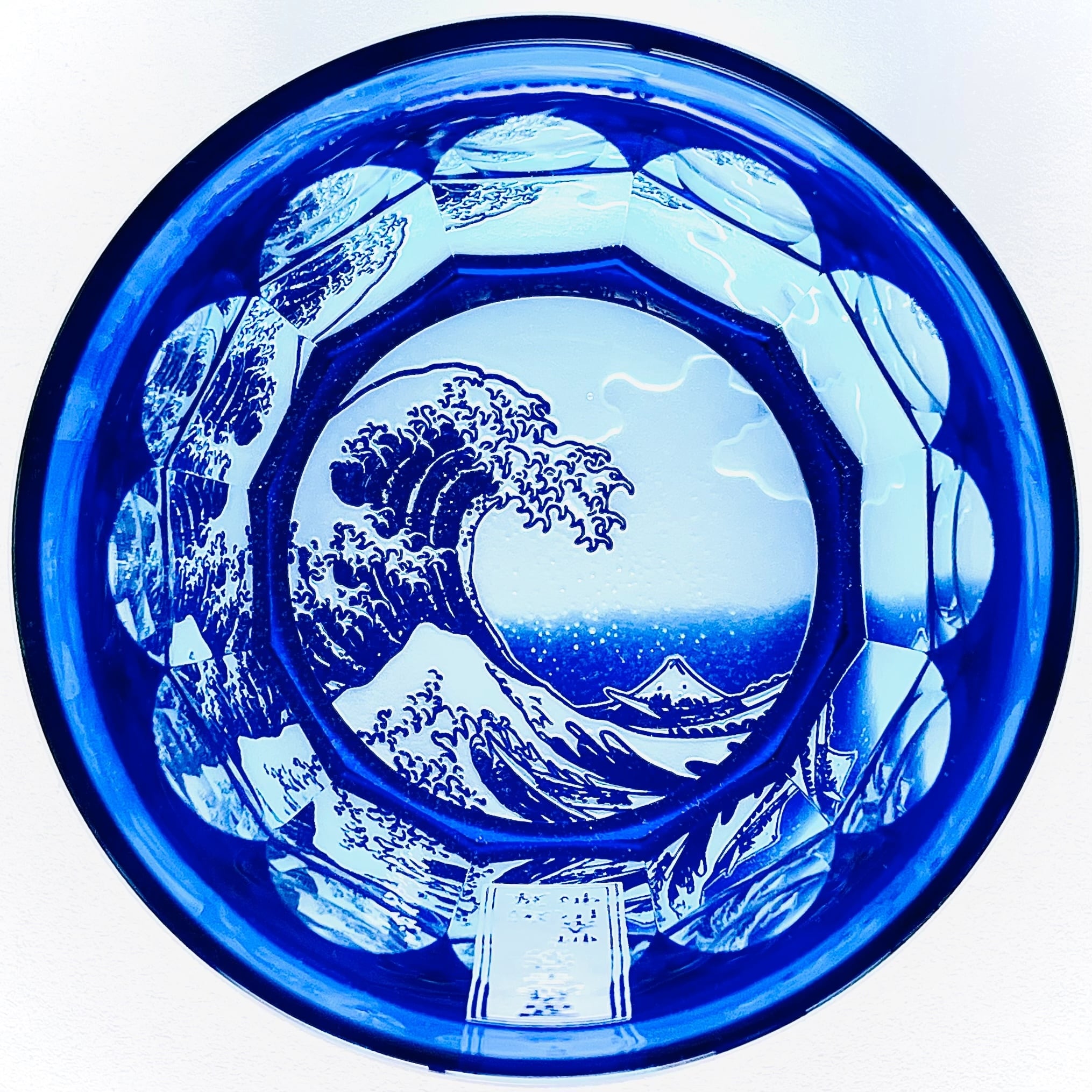 浪裏（瑠璃×ライトブルー）オールドサイズ | 椎名切子（GLASS-LAB