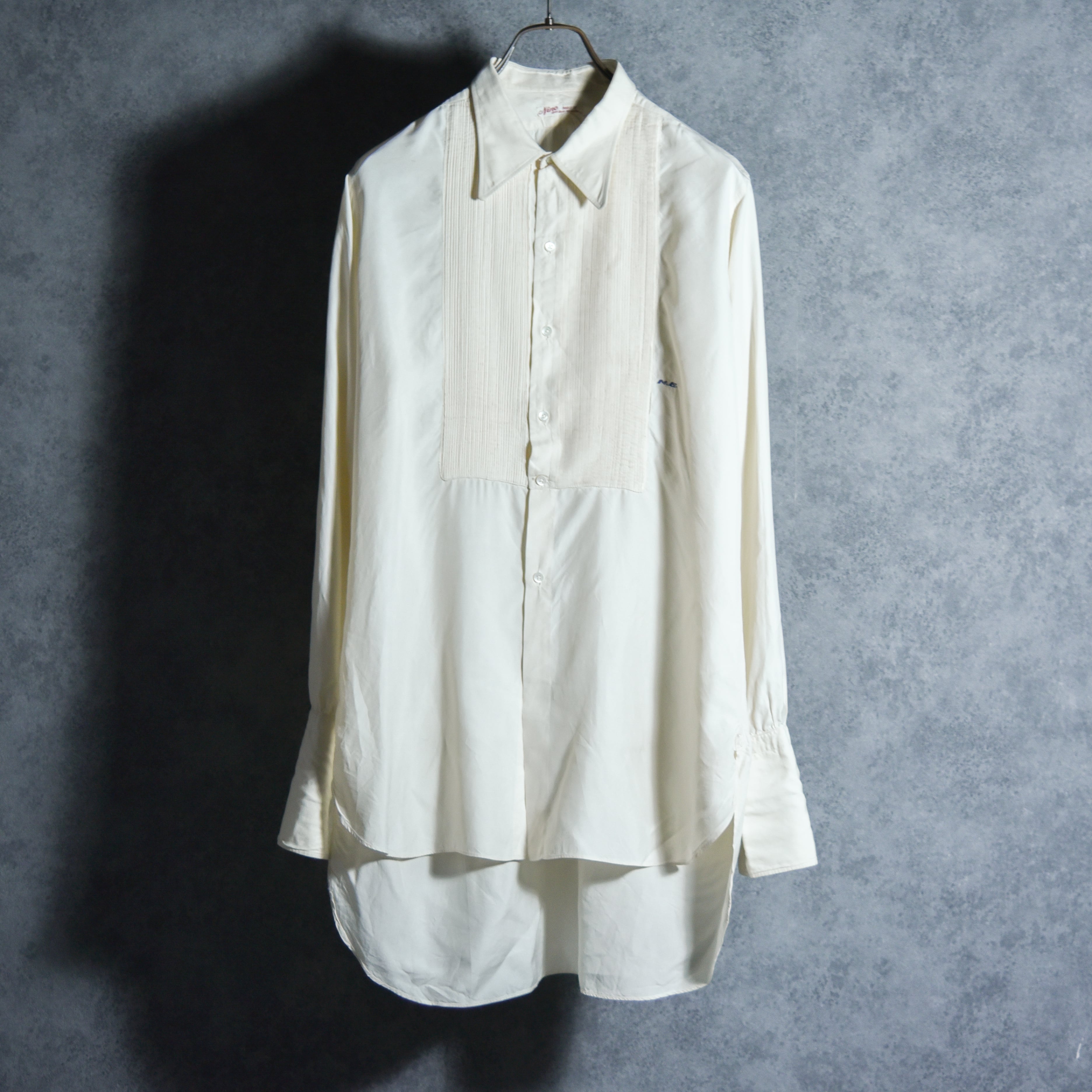 50s French Vintage Slik Dress Shirt Nino PARIS Fontaine フランス