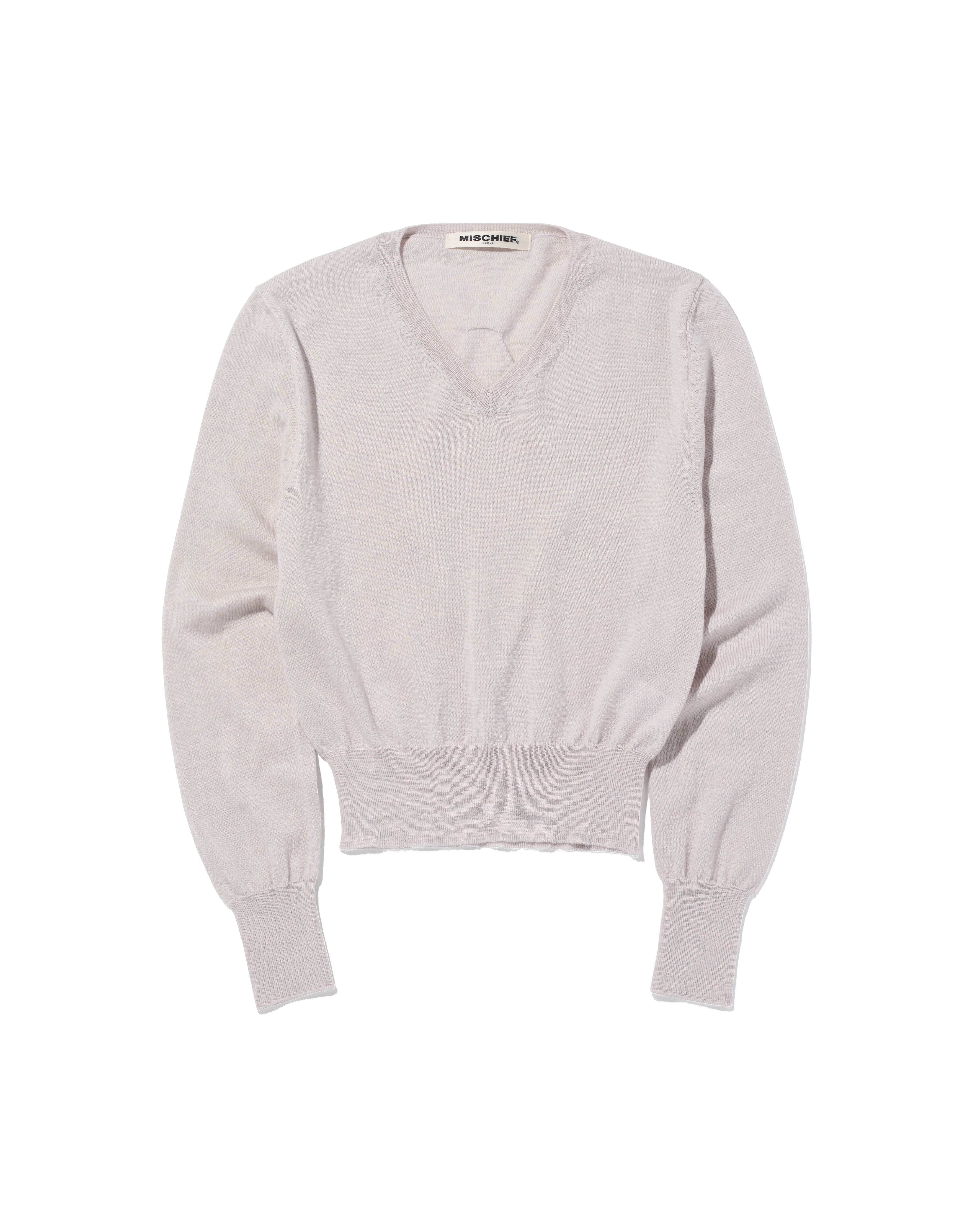 mschf NECK KNIT お取置き中 MSCHF] V-NECK PULL OVER KNIT TOP_LIGHT PINK GREY ミスチーフ 正規品