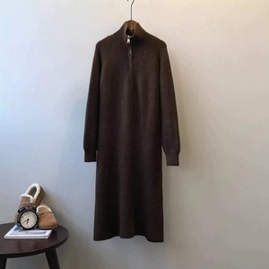 ジッパー ニット ロング ワンピース 10351