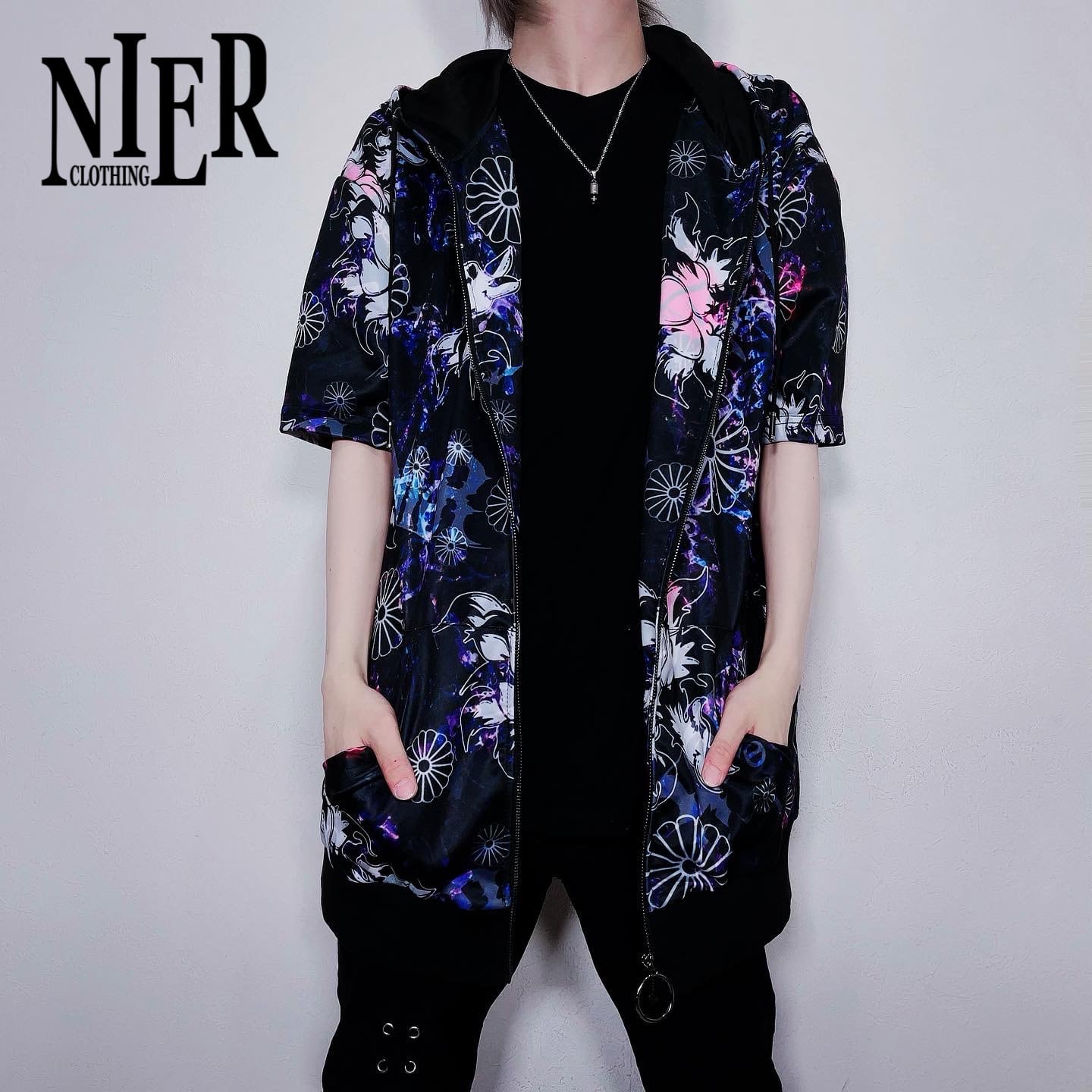 HALF SLEEVE ZIP OUTER【和柄九尾】 | NIER CLOTHING powered by BASE