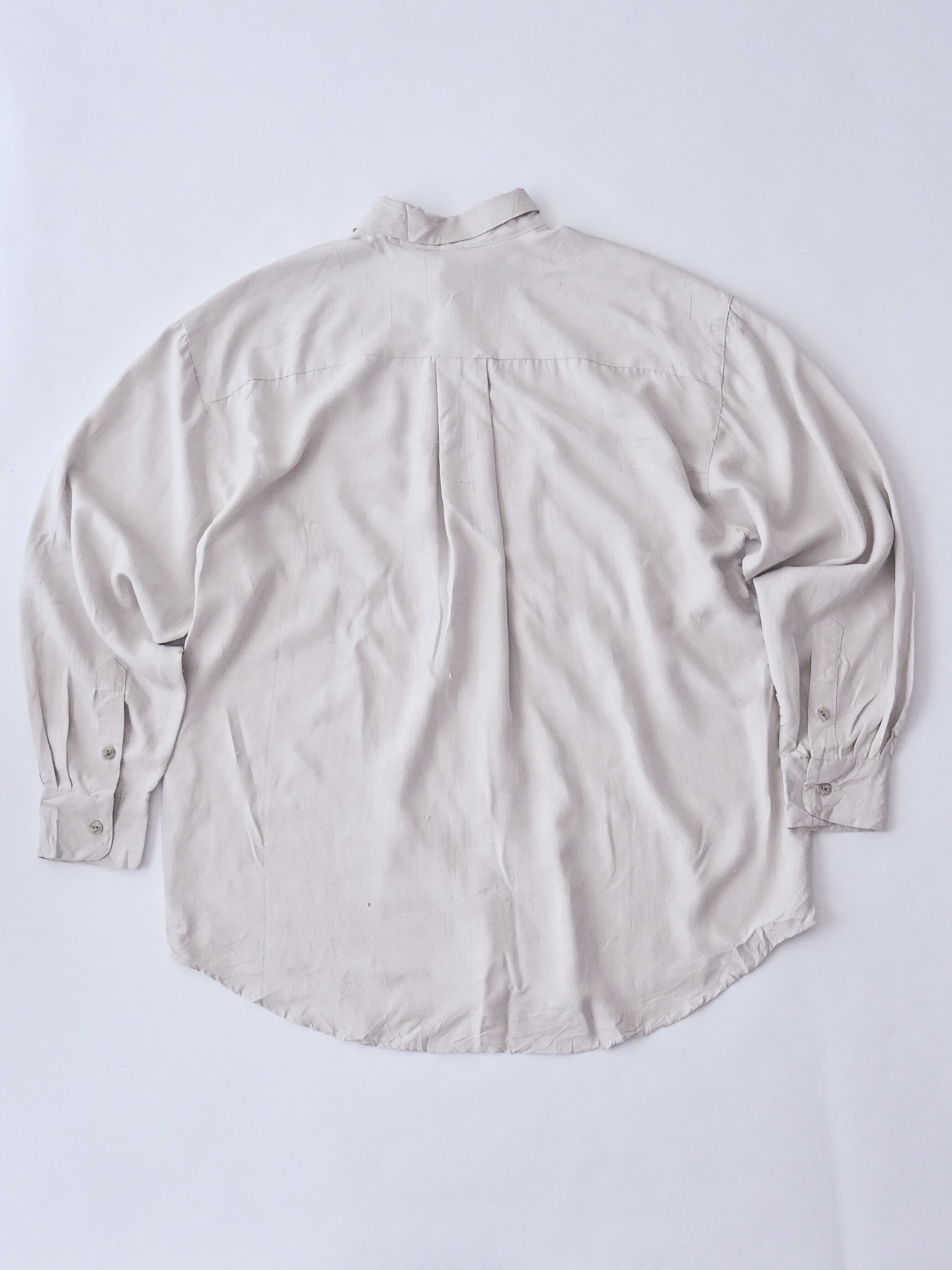 未使用/デッドストック】80s-90s phiz silk light khaki Long Sleeve