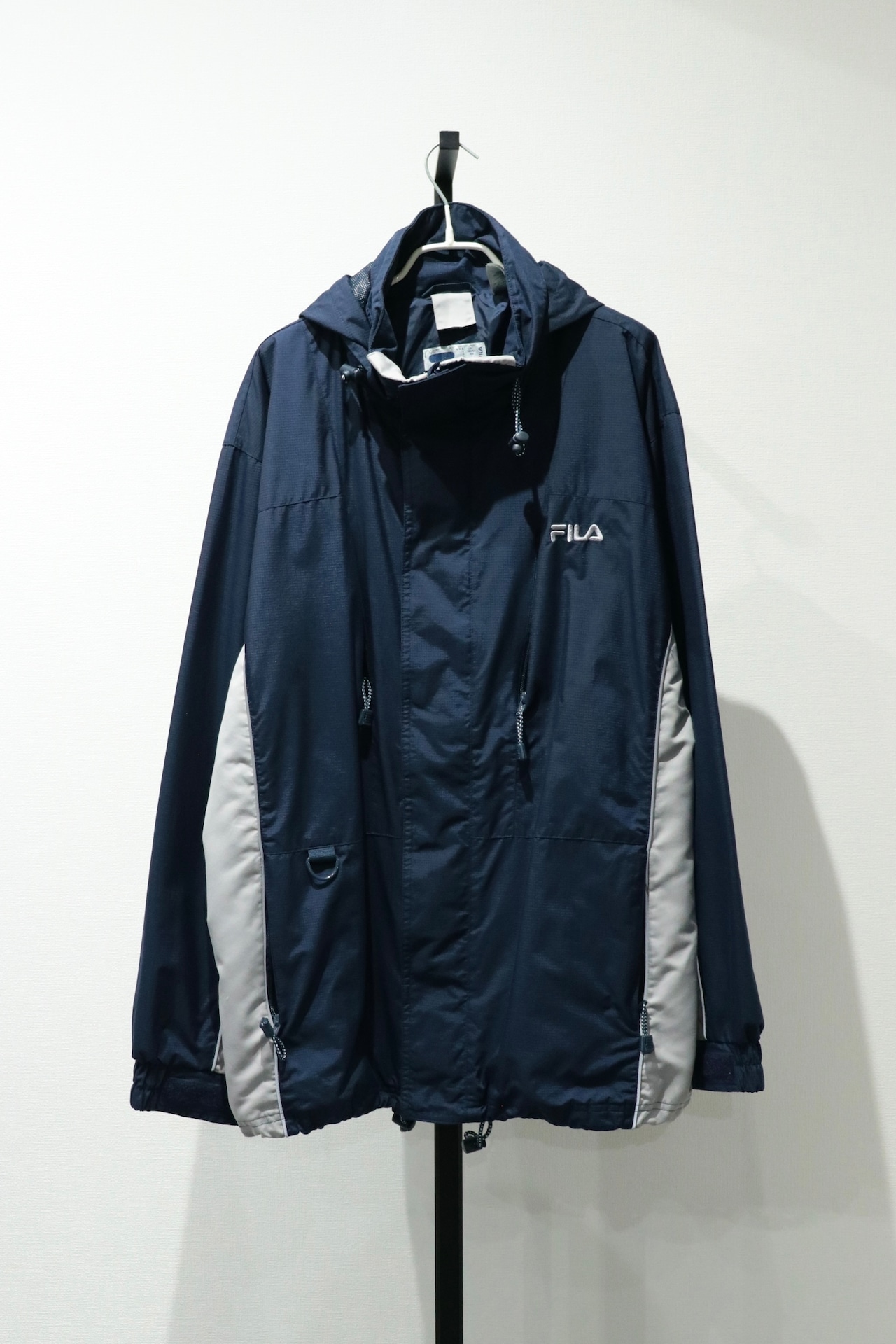 FILA navy nylon hooded jacket