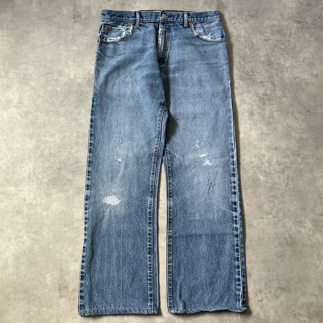 リーバイス517 Levis W33 フレアデニム 青 ボトム 古着 17011