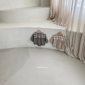 【即納】Bebeholic 2022aw ギンガムチェックセーラーロンパース
