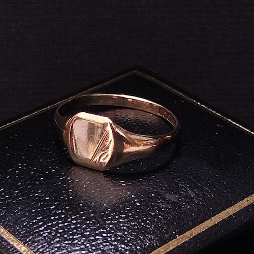 Vintage 9ct Gold Signet Ring 1971年UK