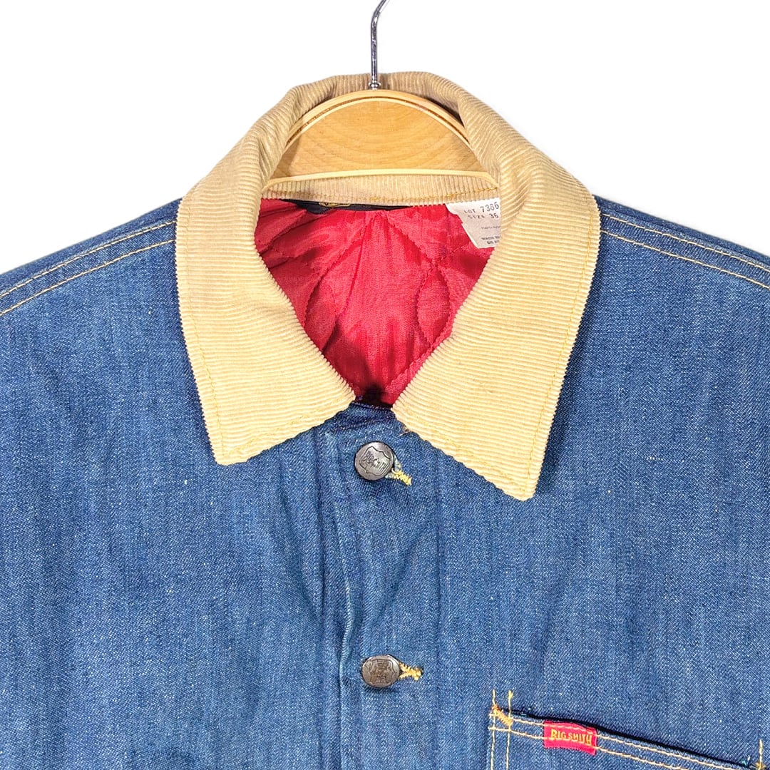 70s ビッグスミス ヴィンテージデニムジャケット 襟コーディロイ 裏