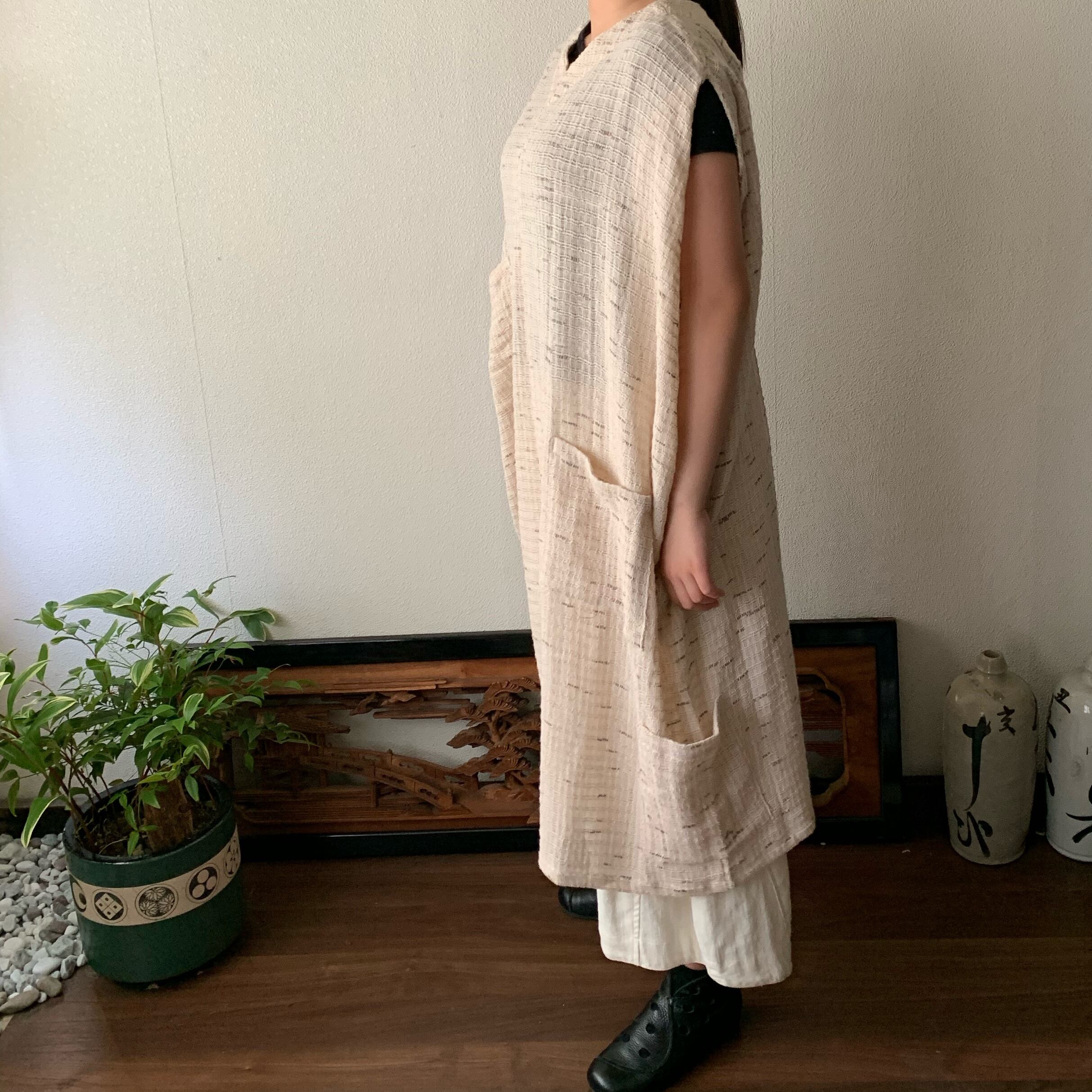 白絣ワンピース トップス 由美子様予約商品です。 古布 絣 リメイク 