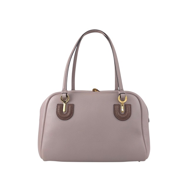 LOEWE ロエベ ハンドバッグ パープル アナグラム型押し レザー パドロック ミニボストン vintage ヴィンテージ オールド za8z7w