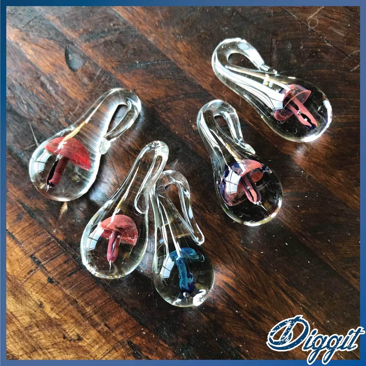 Sale ハンドメイド ガラスペンダントトップ5個セット L ガラス細工 ペンダント素材 材料 マッシュルーム Diggit Official Shop