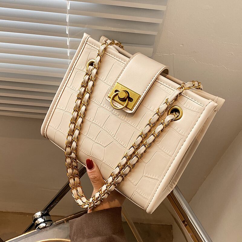 チェーン スタイル スクウェア メッセンジャーバッグ 手作りハンドバック91267417244