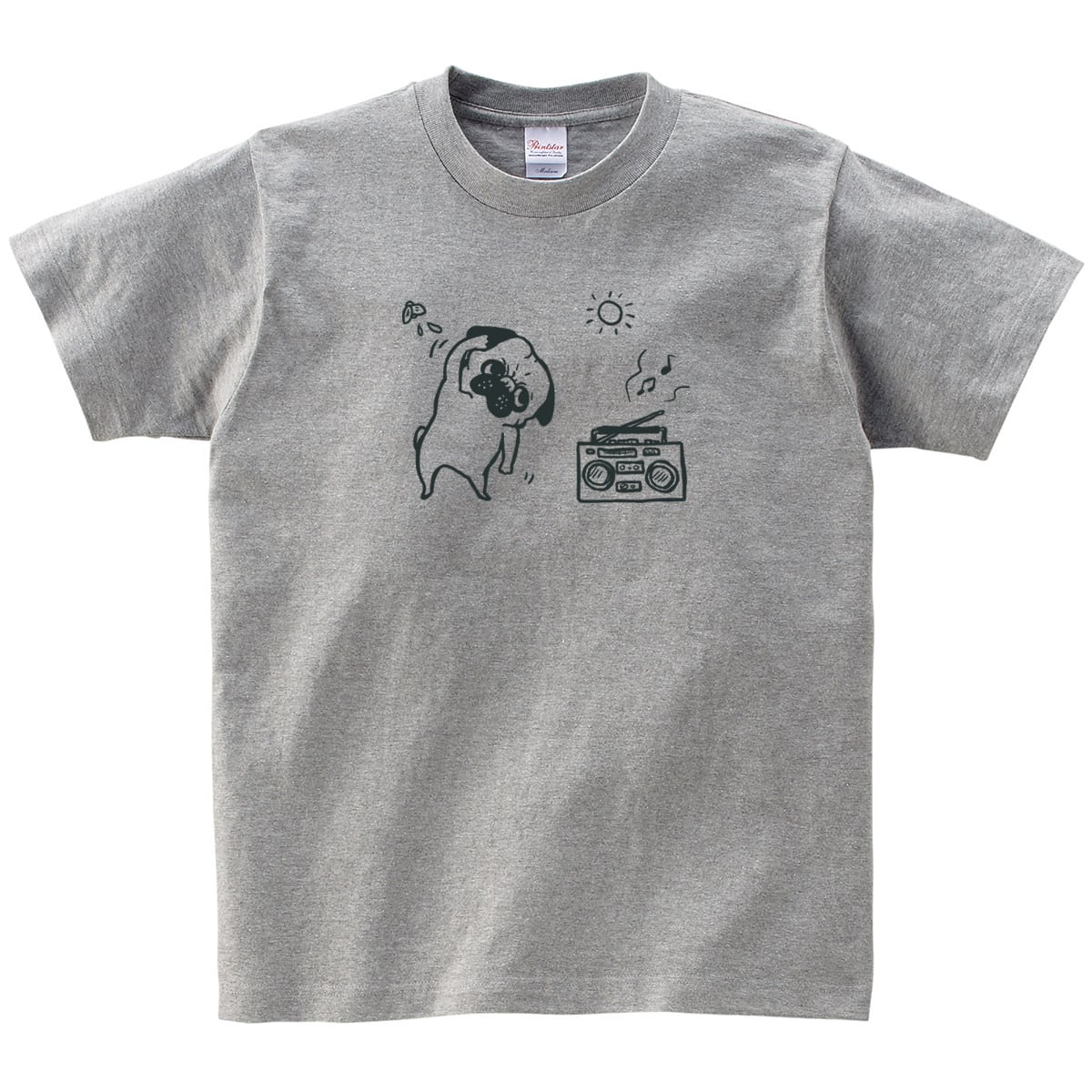 ラジオ体操 パグ Tシャツ dog60 犬 ブヒ パグ 好き 服 ゆるい イラスト