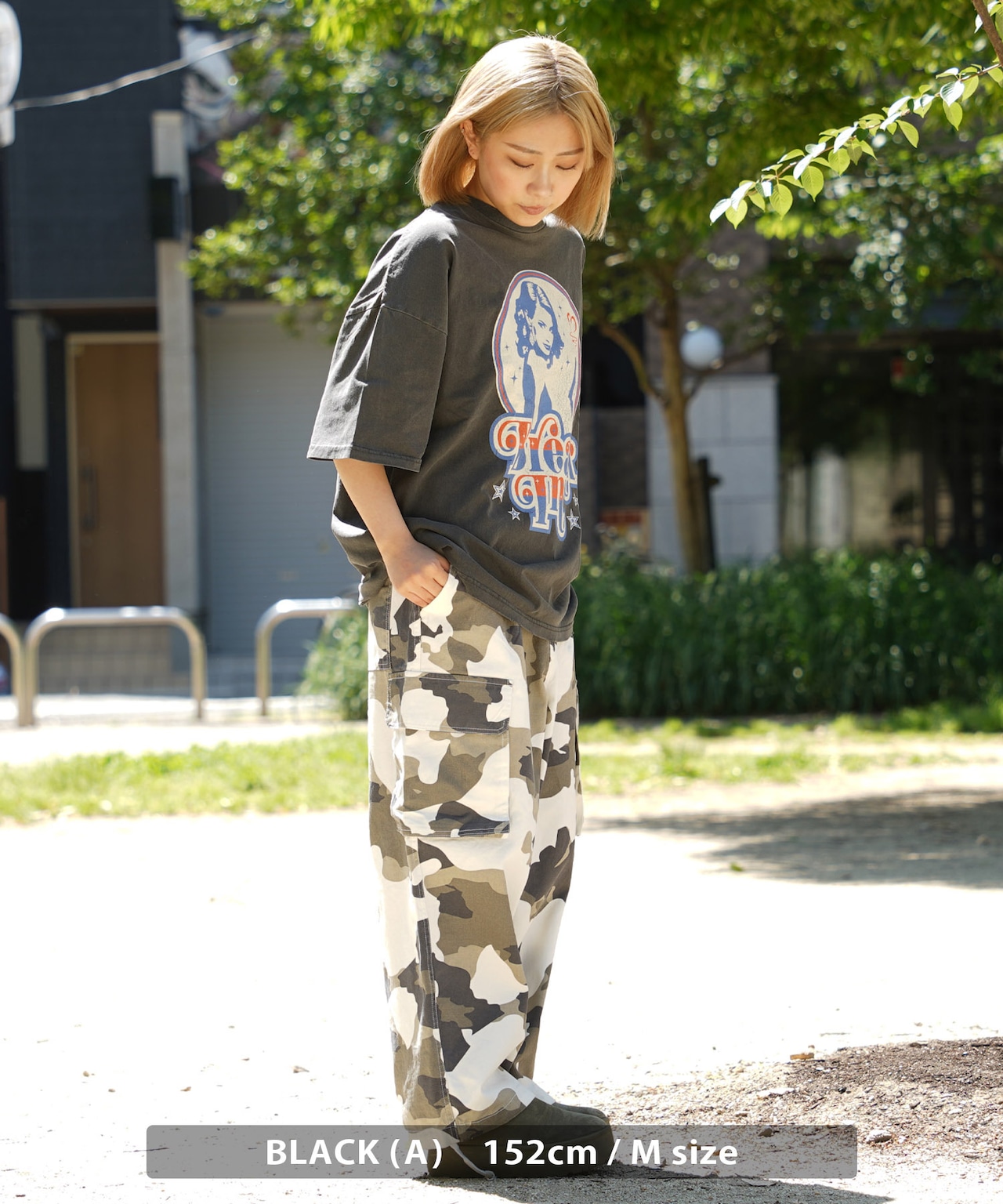 ◆ガールプリント ピグメントTシャツ◆sb-g1250342n