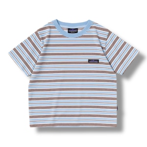 SHORT SLEEVE COMPACT T-SHIRTS-Blue/White/Brown【THOUSAND MILE】ショートスリーブコンパクトTシャツ サウザンドマイル
