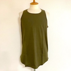 Long Length Tank Top(round model)　Khaki