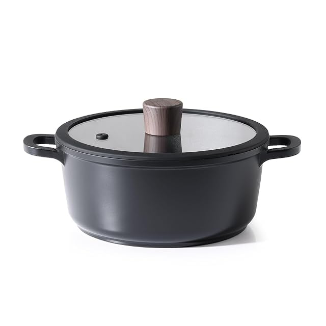 SENSARTE 両手鍋 24cm 鍋 深型 蓋付き 焦げ付きにくい 卓上鍋 カレー鍋