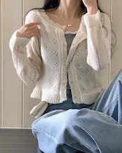 アイレットニットカーデ D1255