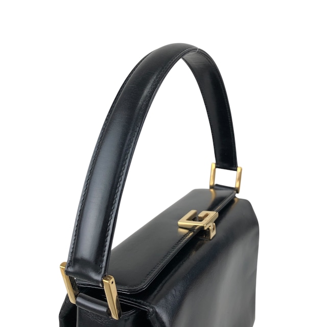 GUCCI グッチ ハンドバッグ ブラック ロゴ レザー バニティバッグ vintage ヴィンテージ オールド aitdmr