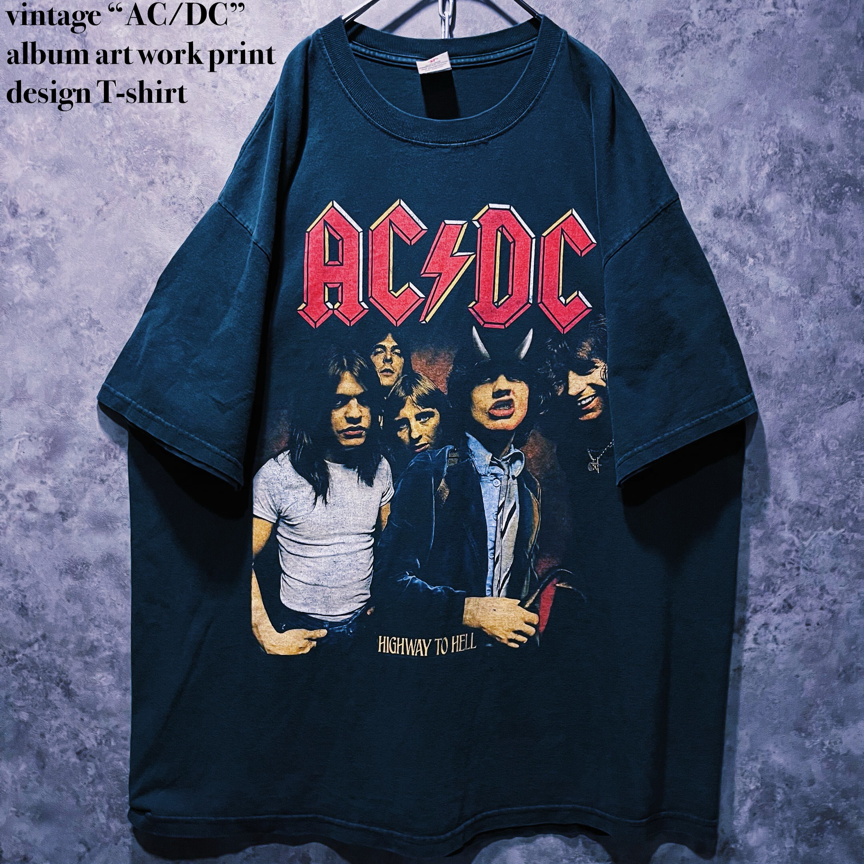 【doppio】vintage “AC/DC” album art work print design T-shirt