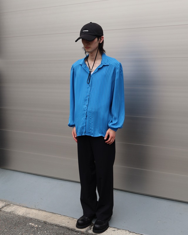 arm volume stripe sheer shirt