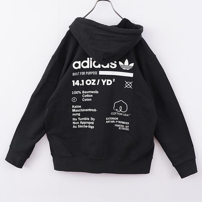 adidas アディダス パーカー 古着 ジップ プリント XL 黒 12714 adidas アディダス パーカー 古着 ジップ プリント XL 黒 12714