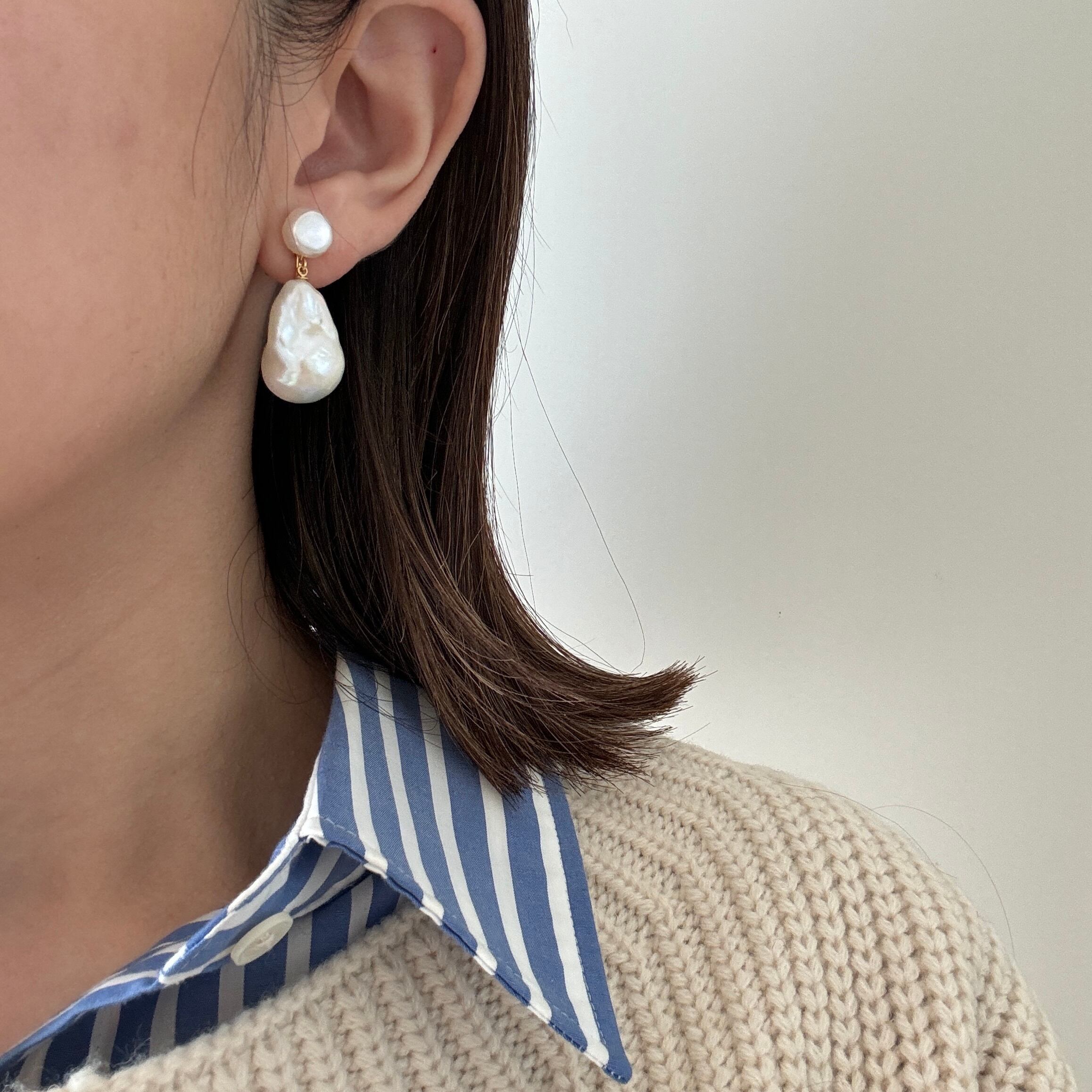 リプサリス バロックパールピアス 温かい