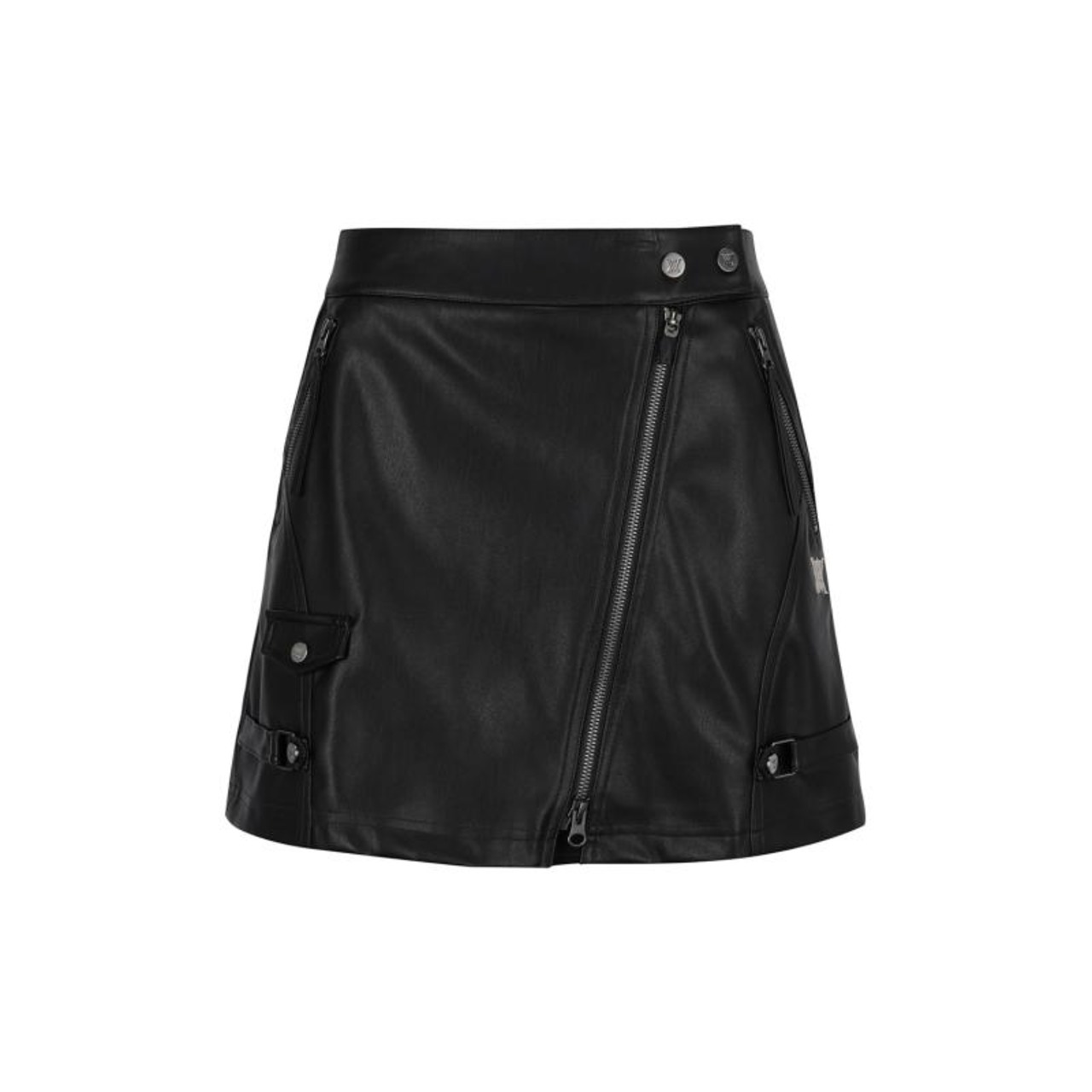 W FAUX LEATHER A-LINE SQ
