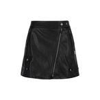 W FAUX LEATHER A-LINE SQ