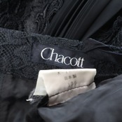 【日本製 社交ダンス衣装】ブラック Chacott チャコット スカート 黒 花柄 レース プリーツ タイト 練習 発表会 パーティ 上品