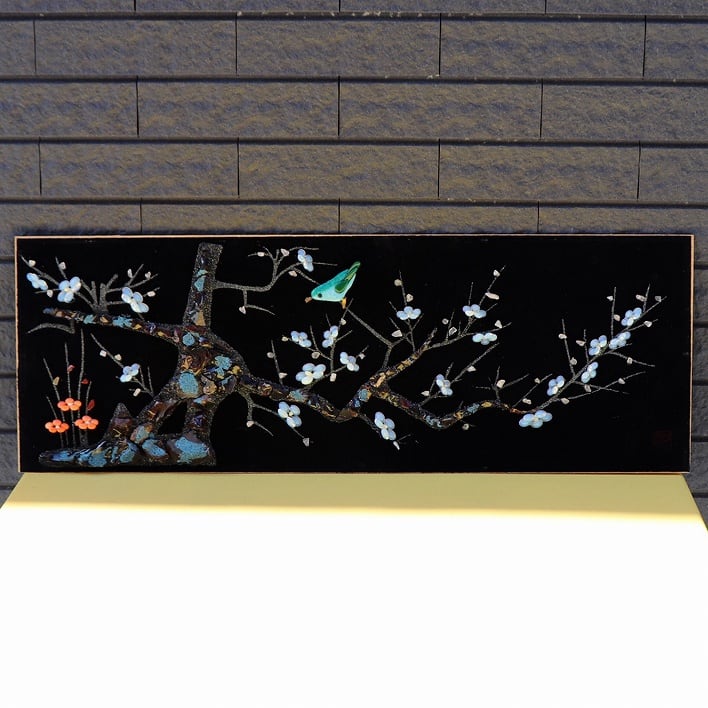 宝石画・梅・うぐいす・No.200708-146・梱包サイズ140 宝石画・梅・うぐいす・No.200708-146・梱包サイズ140