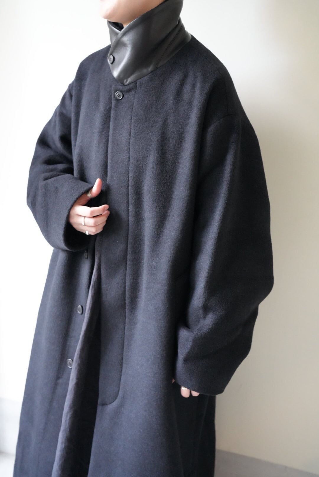 Cristaseya OVERSIZED COAT WITH LEATHER PATCH | TOMMY'S KURAMAE