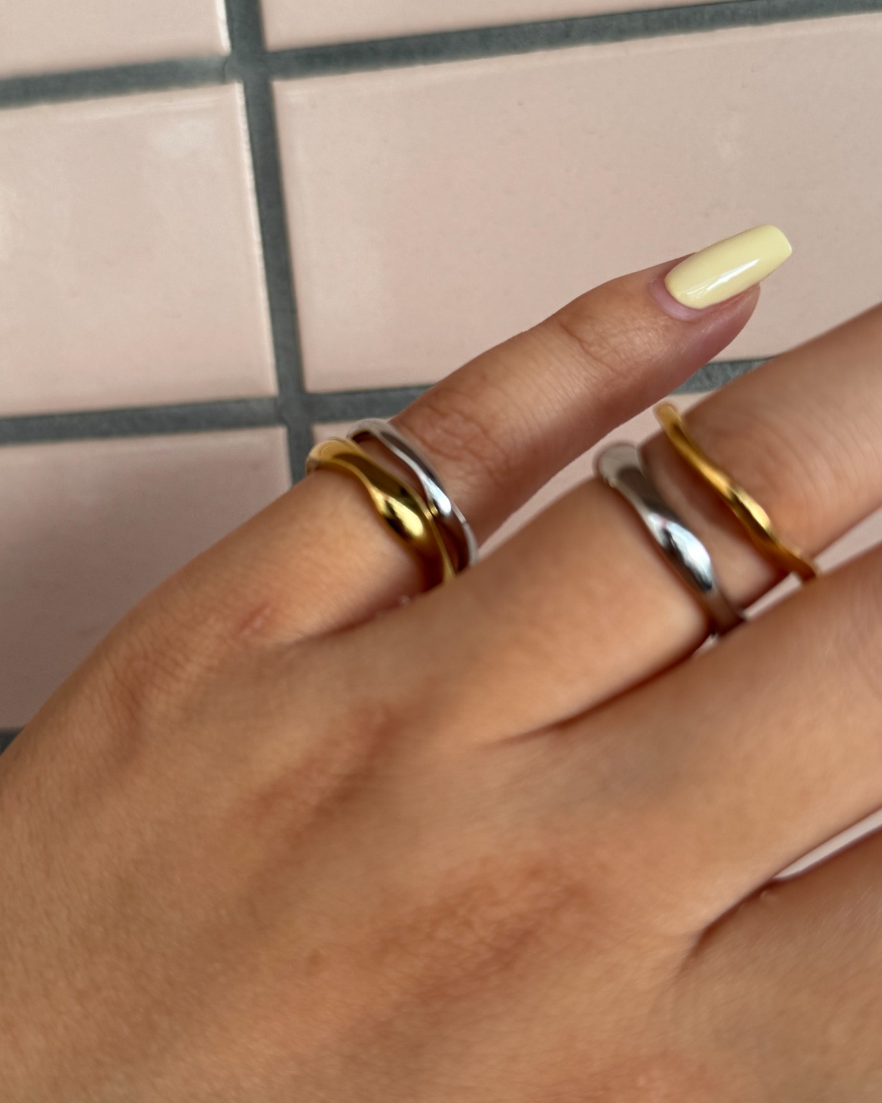 wavy stack ring S silver