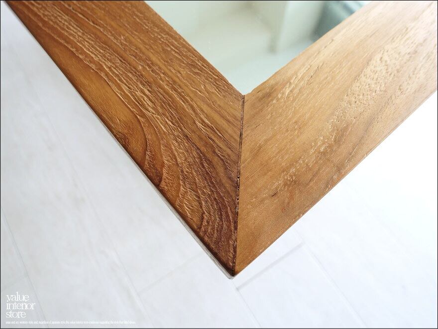 古材 鏡 壁掛けミラー オールドチークフレームミラー壁掛80/X02 レトロ