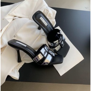 Square Head Slim Heel Sandals 124139