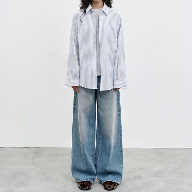 Minimal stripe over shirt A00246