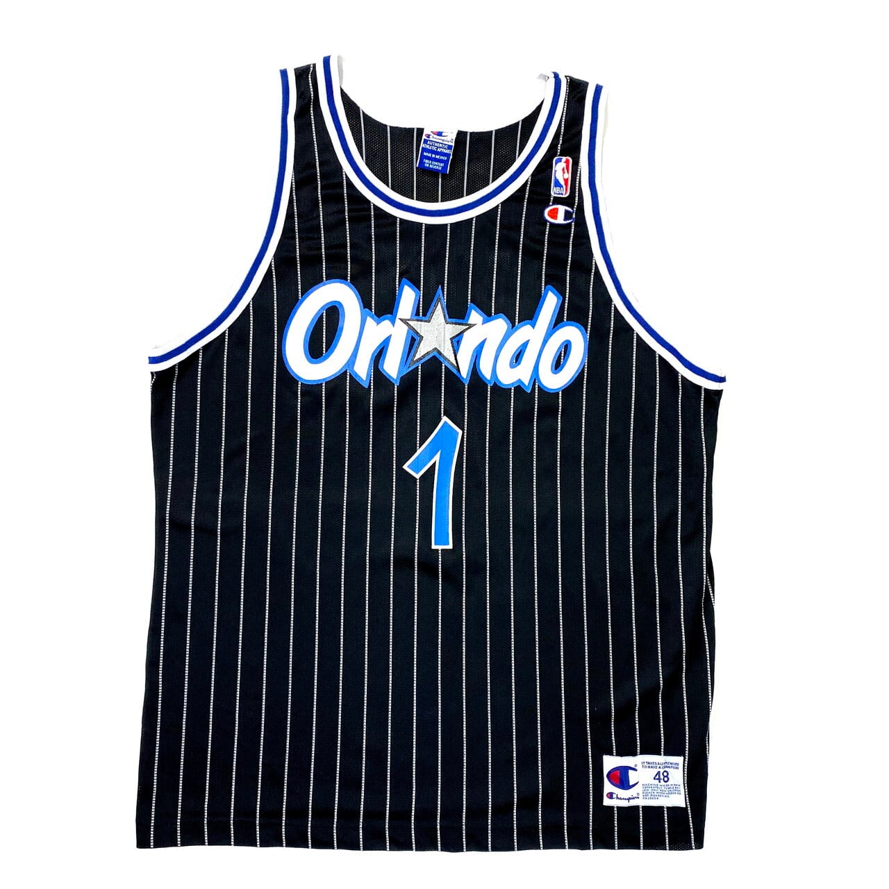 90年代 ヴィンテージ Champion チャンピオン NBA ORLANDO MAGIC オーランドマジック ゲームシャツ レプリカユニフォーム  48 ANFERNEE HARDAWAY アンファニーハーダウェイ 【ゲームシャツ】 | cave 古着屋【公式】古着通販サイト