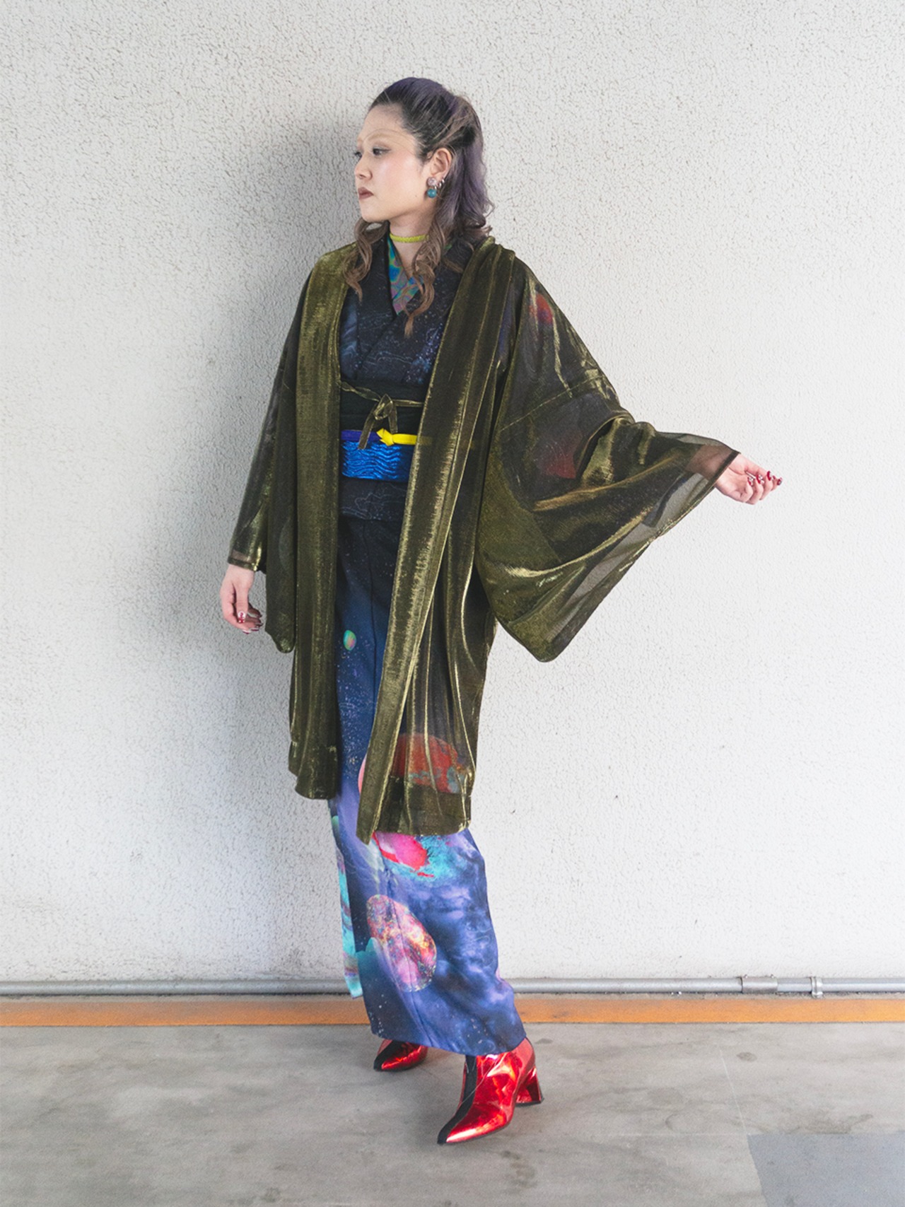 【即納品】Rumi Rock羽織　オーロラ　ゴールド　[ B1019 B1031]