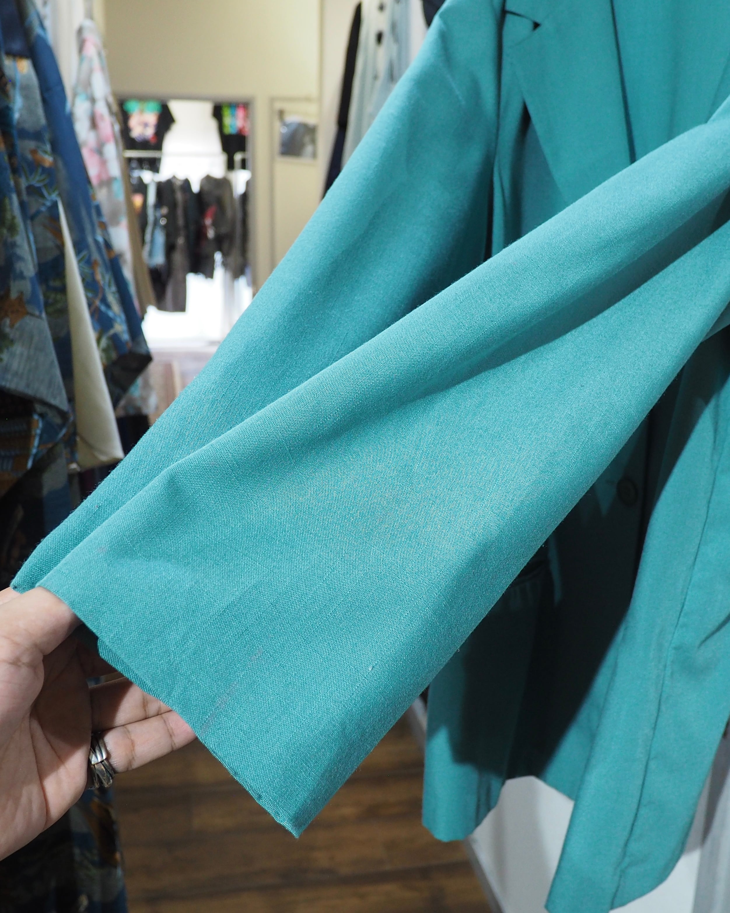 1990s " SAGHARBOR " Beautiful Turquoise Green Color vintage loose Easy jacket