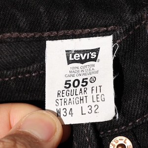 極美品 34×32 505-0260 USA 98年 サルファーブラックデニムパンツ Levi’s リーバイス 黒