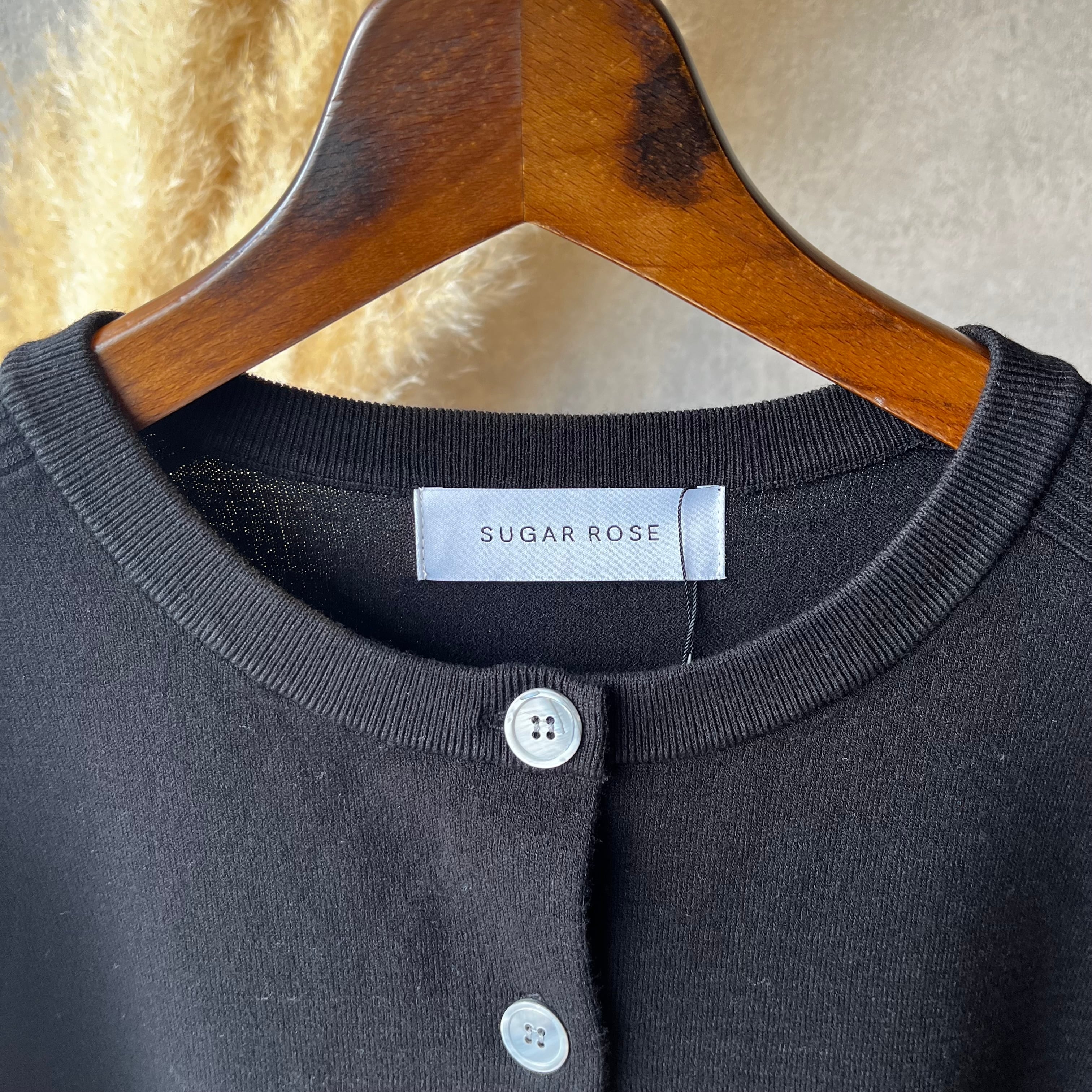 sugar rose リブデザインニットカーディガン（N) | whispermusee