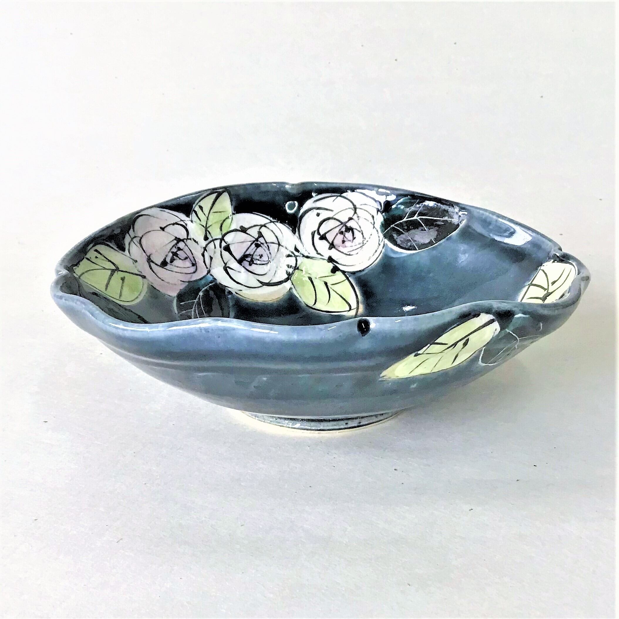 たわみ鉢 藍ばら M