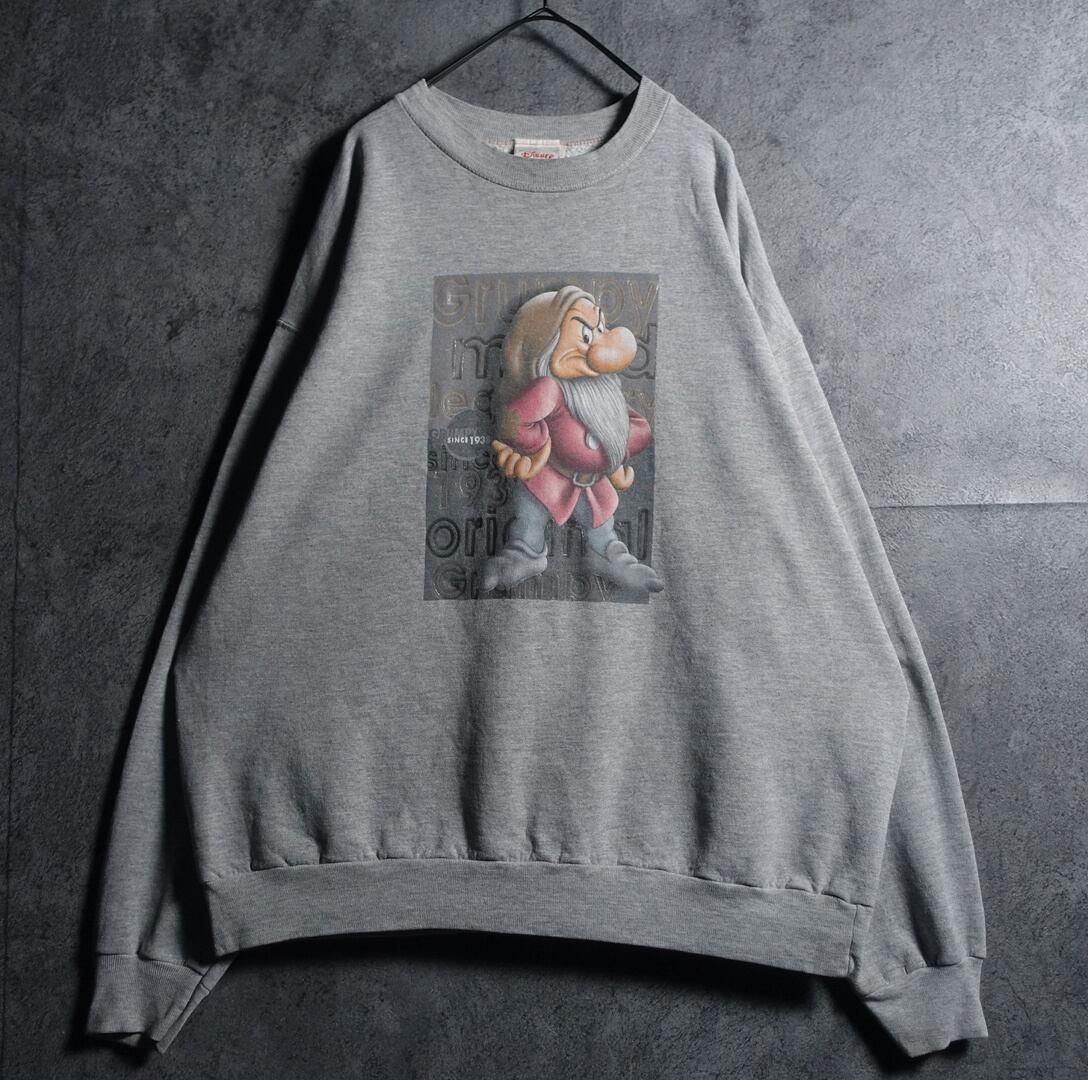 90s “Disney” Gray Grumpy Print Design Sweat