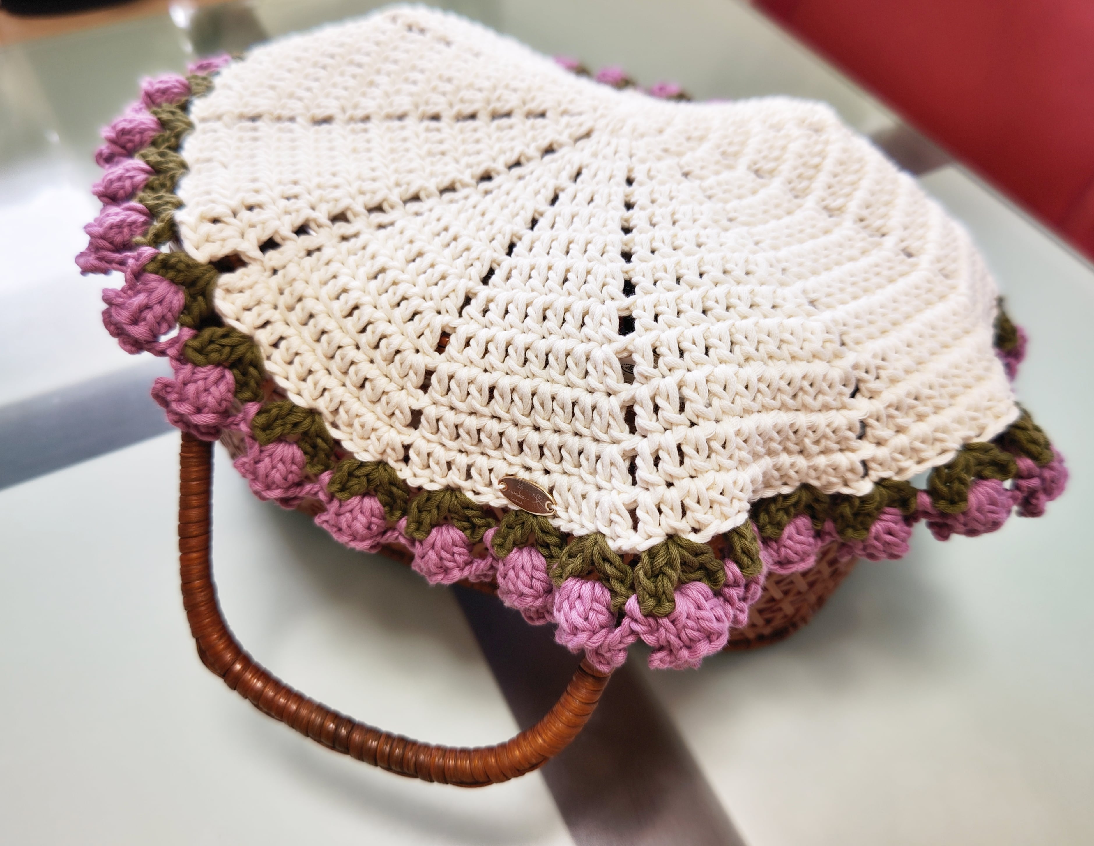 手編みマルチカバー インテリア雑貨 ランチョンマット テーブル