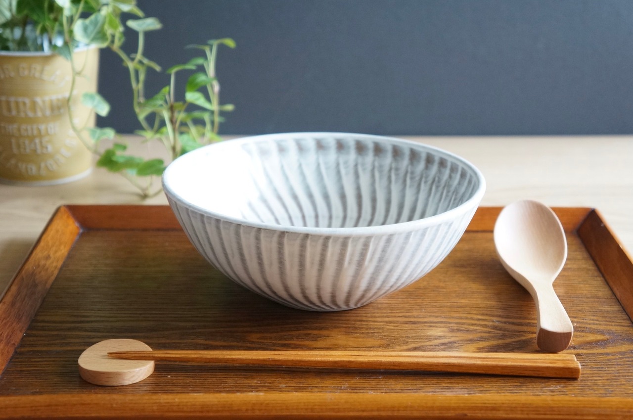 小石原焼　早川窯元　丼　刷毛目　②【8-288】