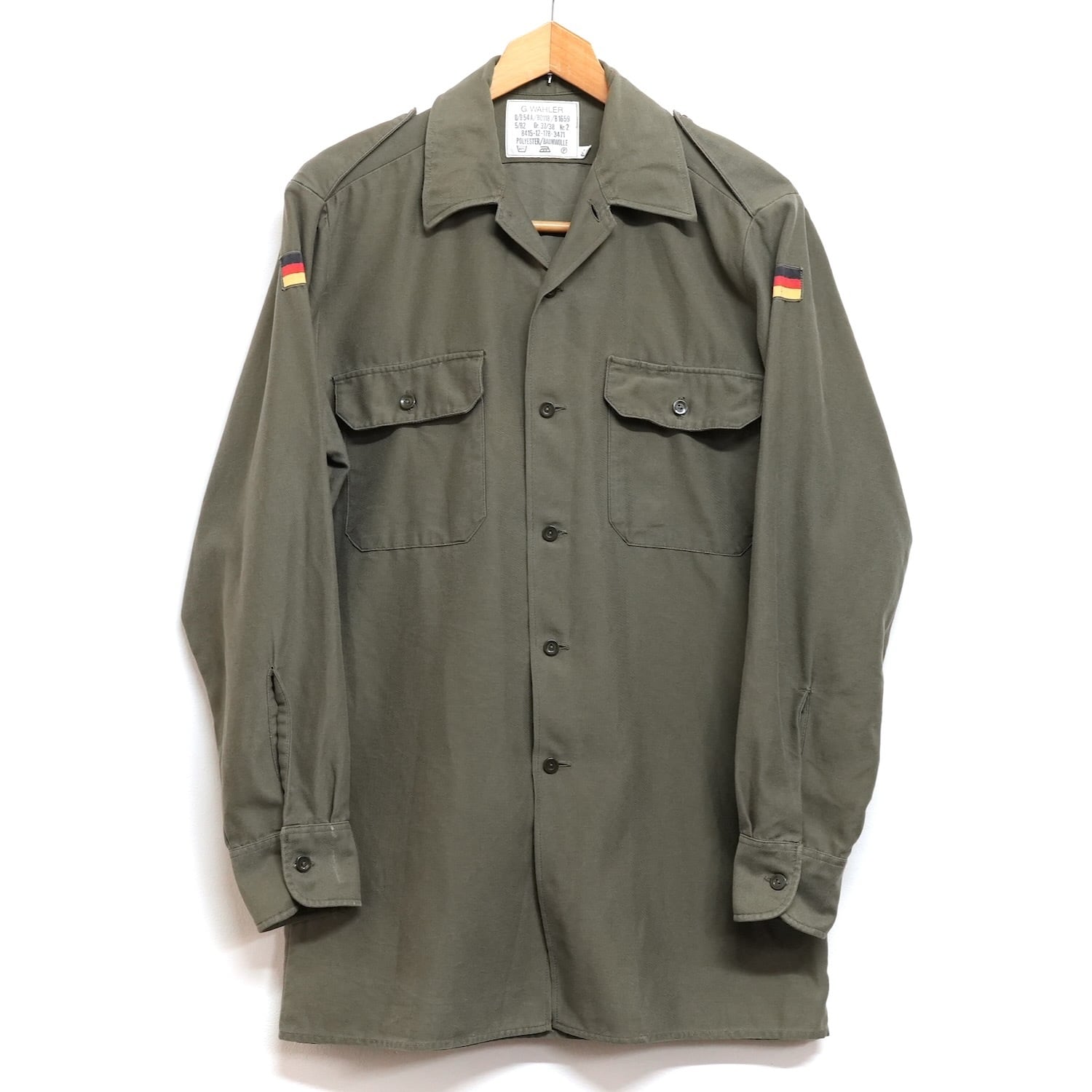 3827 ドイツ軍 長袖 フィールドシャツ ミリタリー 軍物 80's 80年代