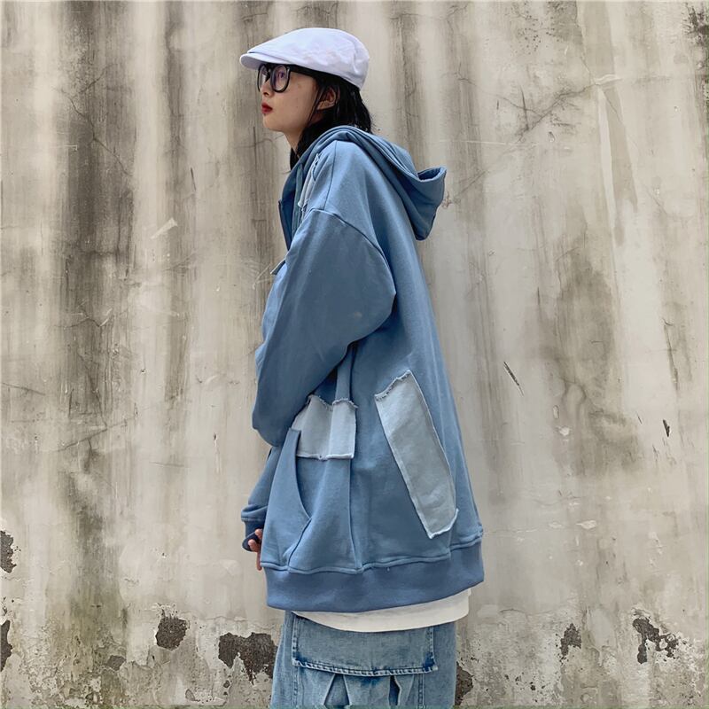 送料無料】新品 ♡カラーフードポケットジッパーセーター 送料無料】新品 ♡カラーフードポケットジッパーセーター