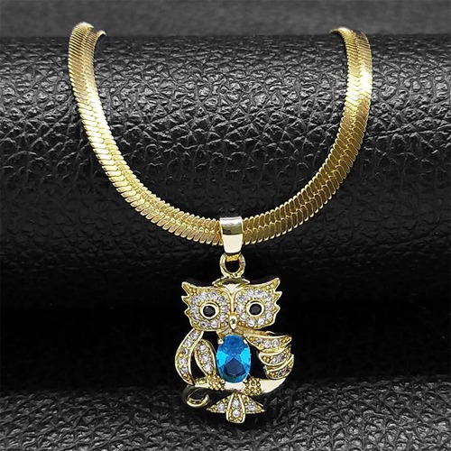 チョーカー ペンダント ネックレス  動物 アニマル ジルコニア ステンレス フクロウ ゴールド ハート 鳥 レディース ファッション シャイニー