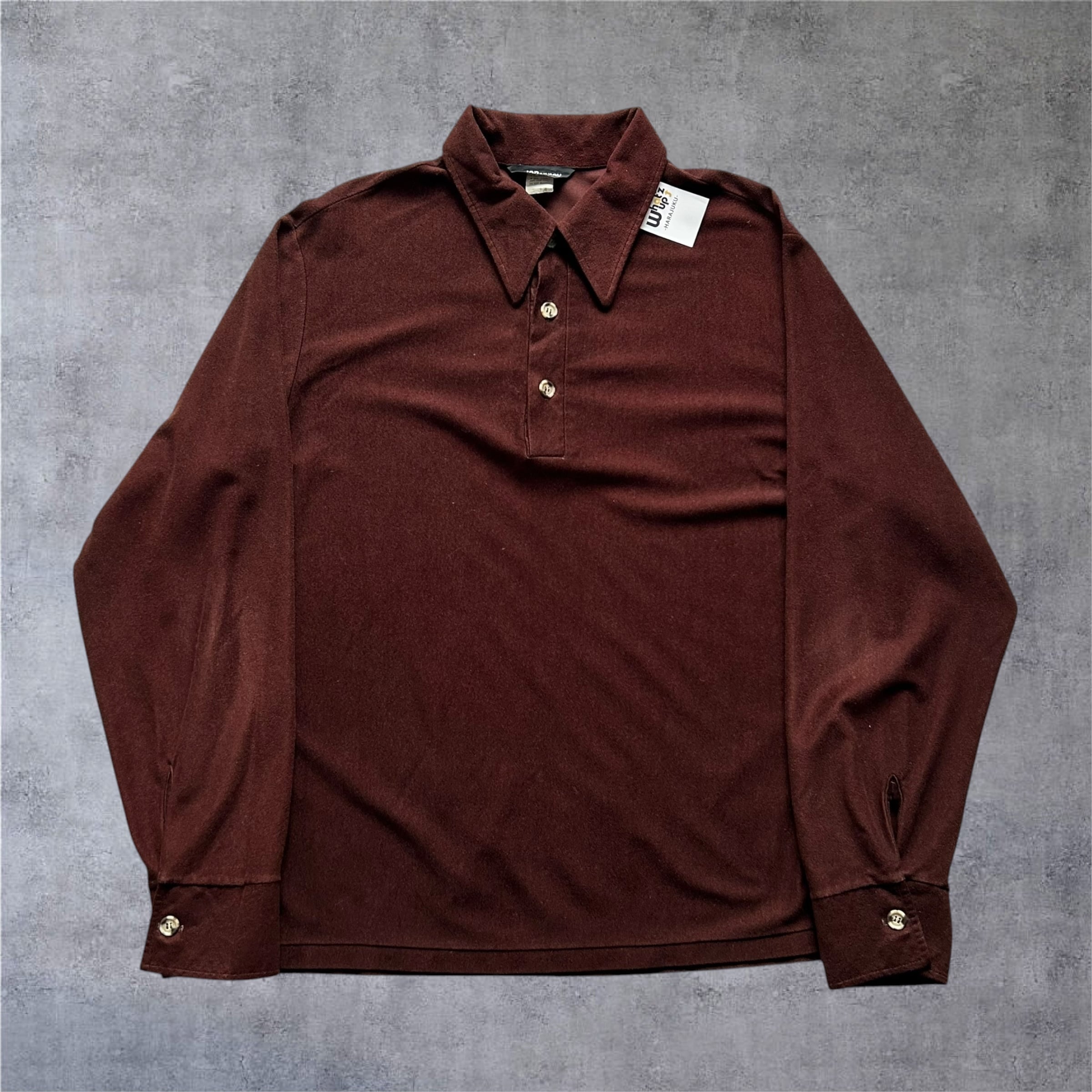 1970s J.C.Penny L/S Velours Polo Shirt【高円寺店】