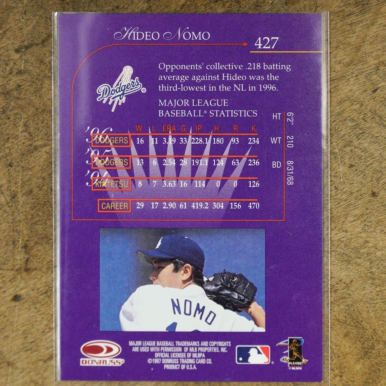 3248G5 野茂英雄 HIDEO NOMO ロサンジェルス・ドジャース LOS ANGELS