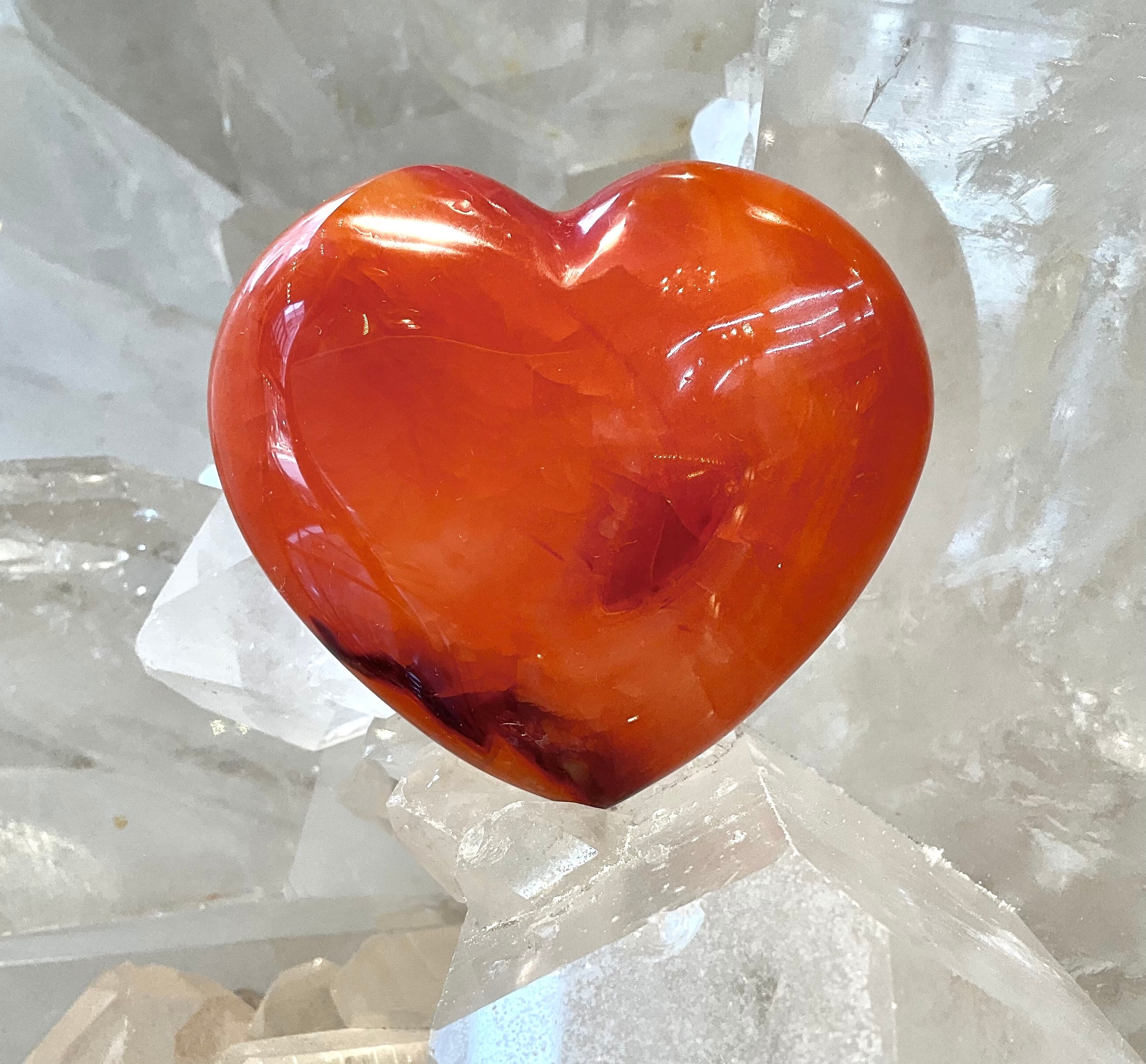 愛のエネルギー！ 赤瑪瑙ハート型 004 | AMERI 自由が丘店 天然石